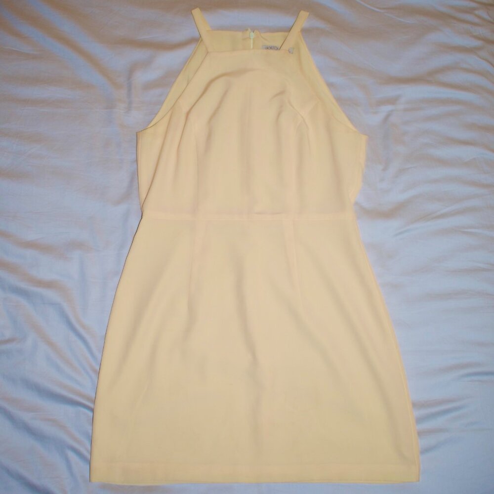 Ashleigh Taylor Sleeveless Butter Yellow Halter Mini Dress